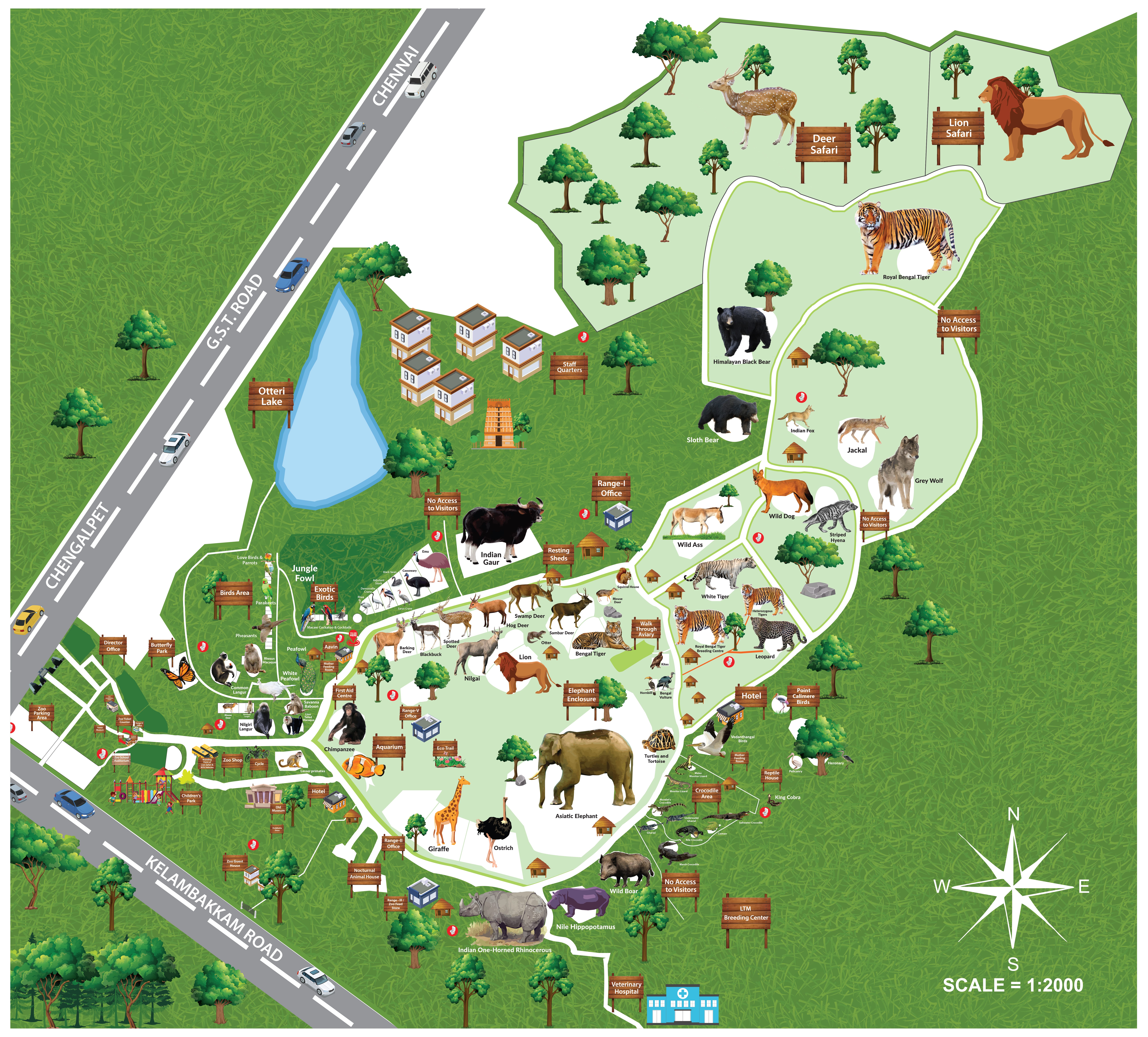 Vandalur-Zoo-Map
